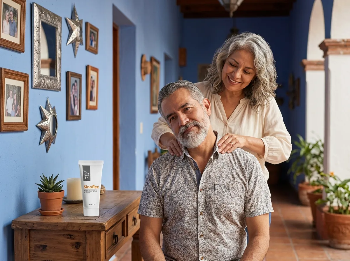 Pareja recibiendo su pedido de Sinoflex en la puerta de casa